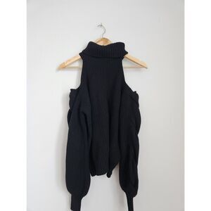 ASTR the Label Black Cold Shoulder Turtleneck Sweater | Size S